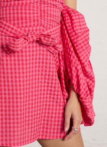 Checkered strapless dress SUNDRESS Multicolored